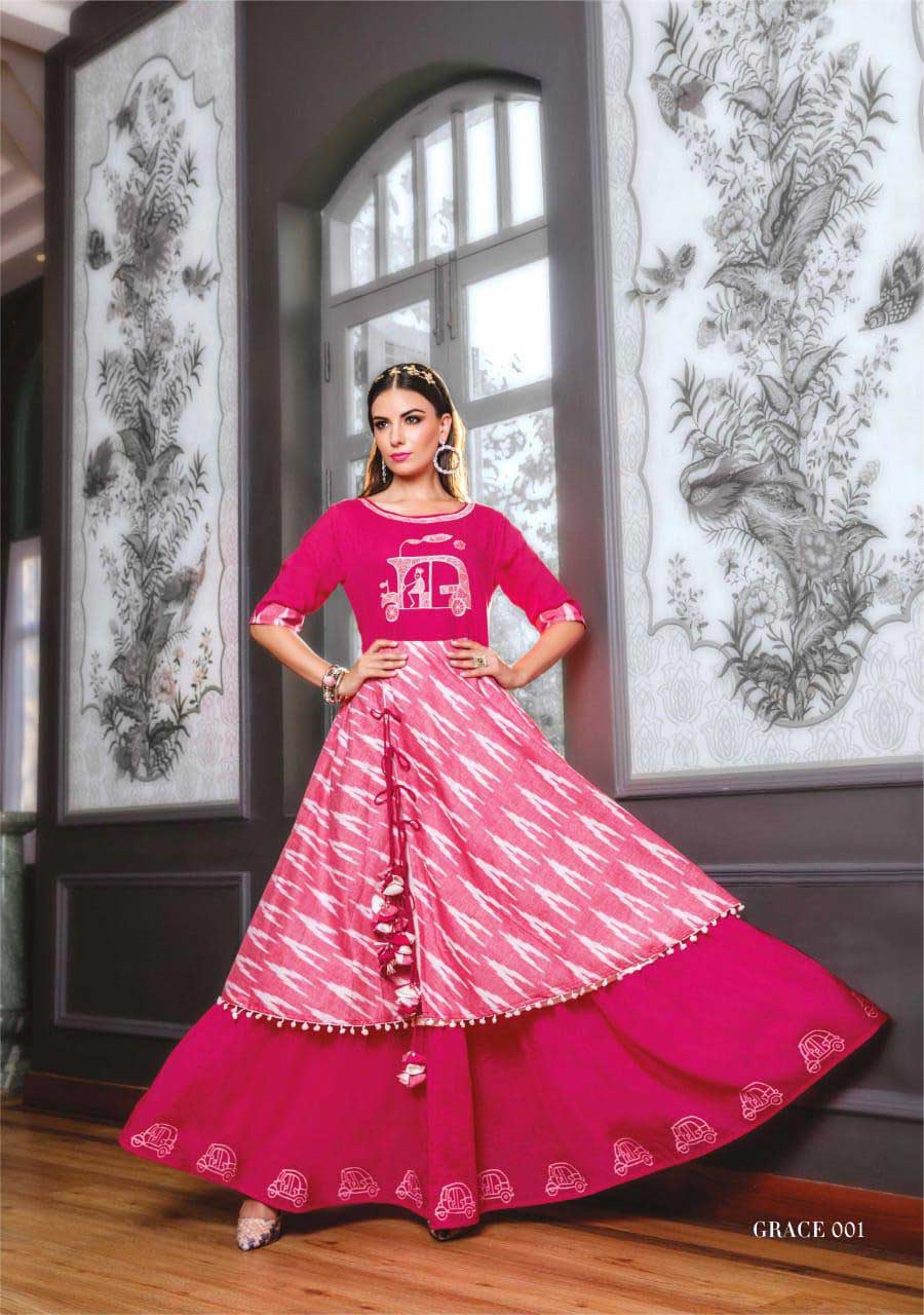 Grace Vol-1 Kiana Cotton Ekkat Printed Anarkali Kurti Grace Vol-1 Kiana Cotton Ekkat Printed Anarkali Kurti